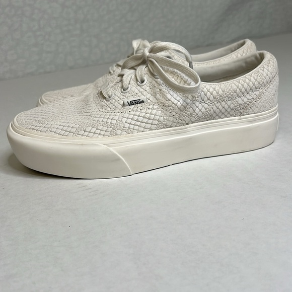 VANS ERA PLATFORM WHITE SNAKESKIN ANIMAL EMBOSSED SNEAKERS 7 - Picture 7 of 16